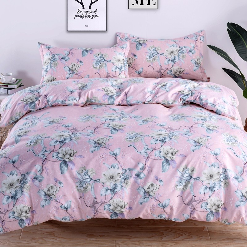 3个花色活性磨毛 花卉田园风格 双人床上用品床单被套枕套 时尚欣语 200×230CM 花絮