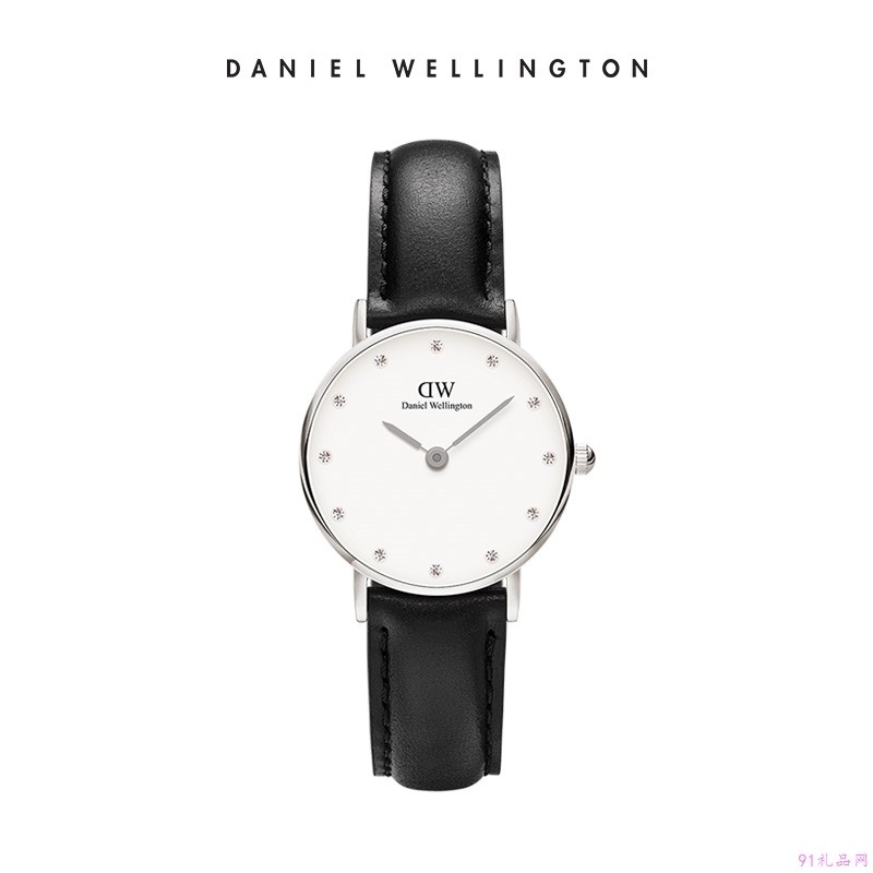 丹尼尔惠灵顿（Daniel Wellington）手表DW女表26mm银色边皮带超薄女士石英手表0921DW