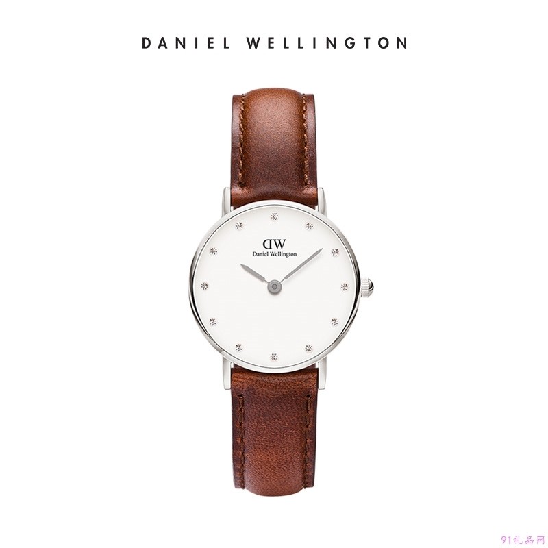丹尼尔惠灵顿（Daniel Wellington）手表DW女表26mm银色边皮带超薄女士石英手表0920DW